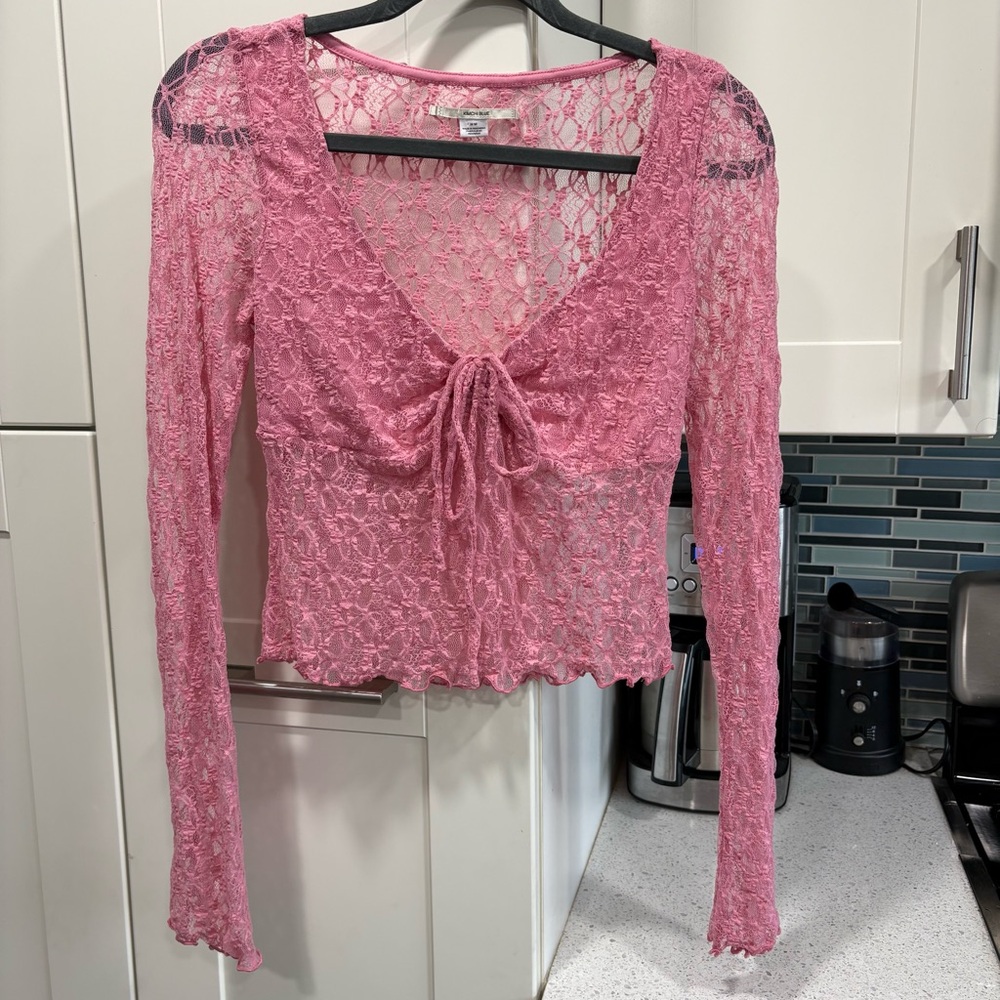 Kimchi Blue sheer lace long sleeve top